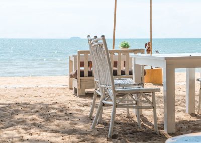 white chair at beach